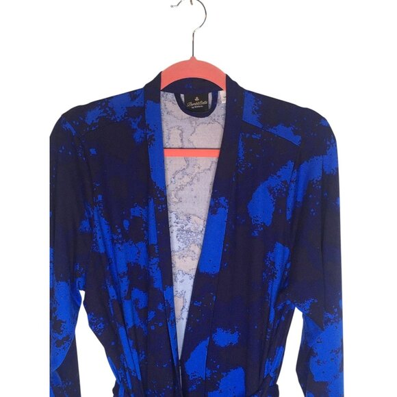 BumbleBella by Jill Martin Robe Womens 1X Blue Black Tie Waist Lounge Pockets - Picture 16 of 16